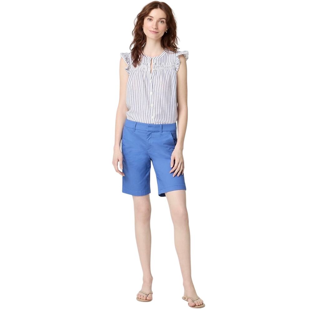 J Crew NEW blue chino shorts, 9”, Bermuda, pockets, stretch, Size 16